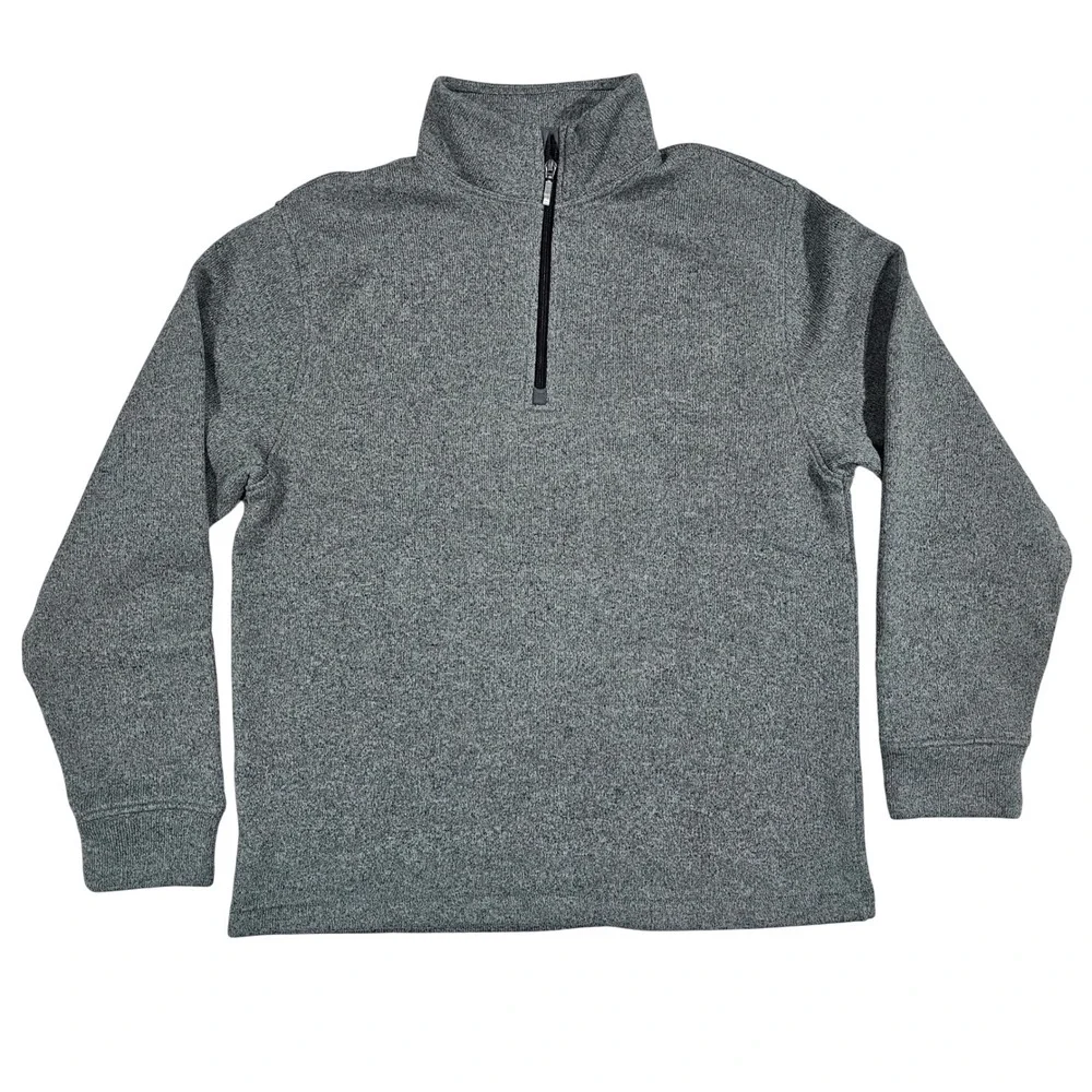 Old Navy Men L Gray Quarter Zip Fleece Pullover Sweater Knit